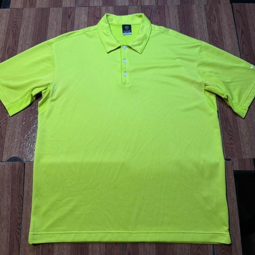 Nike Sphere Dry Neon Retro Vintage Sportswear Golf Polo Button Shirt XL